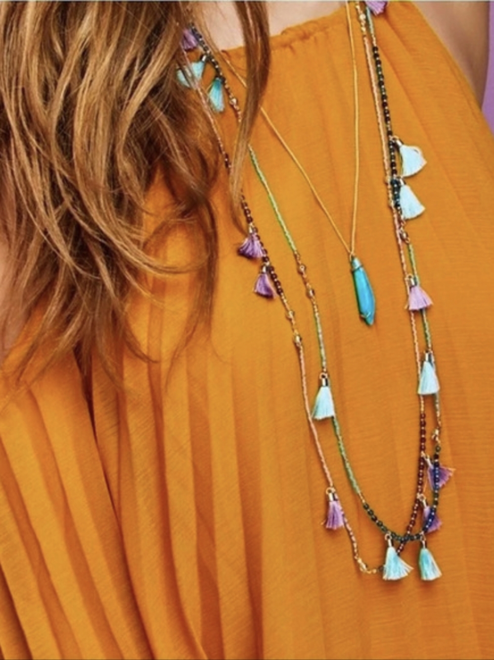 Kendra Scott Blue Tassel Necklace Like New